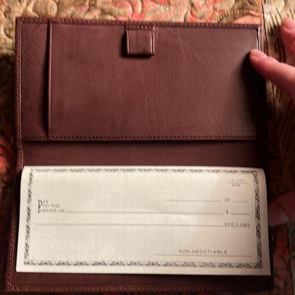 COACH Brown Leather Check book Cover- BRAND NEW /NEVER USED - Picture 2 of 5